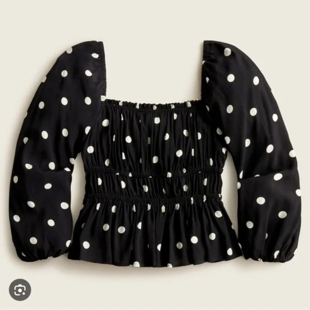 J. Crew Black Polka Dot Women's Top